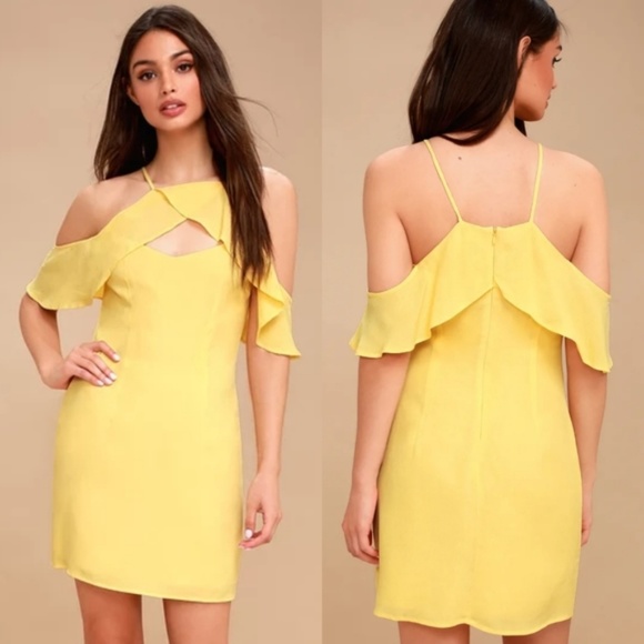 BB Dakota Dresses & Skirts - BB Dakota Kaless Yellow Off-the-Shoulder Dress   